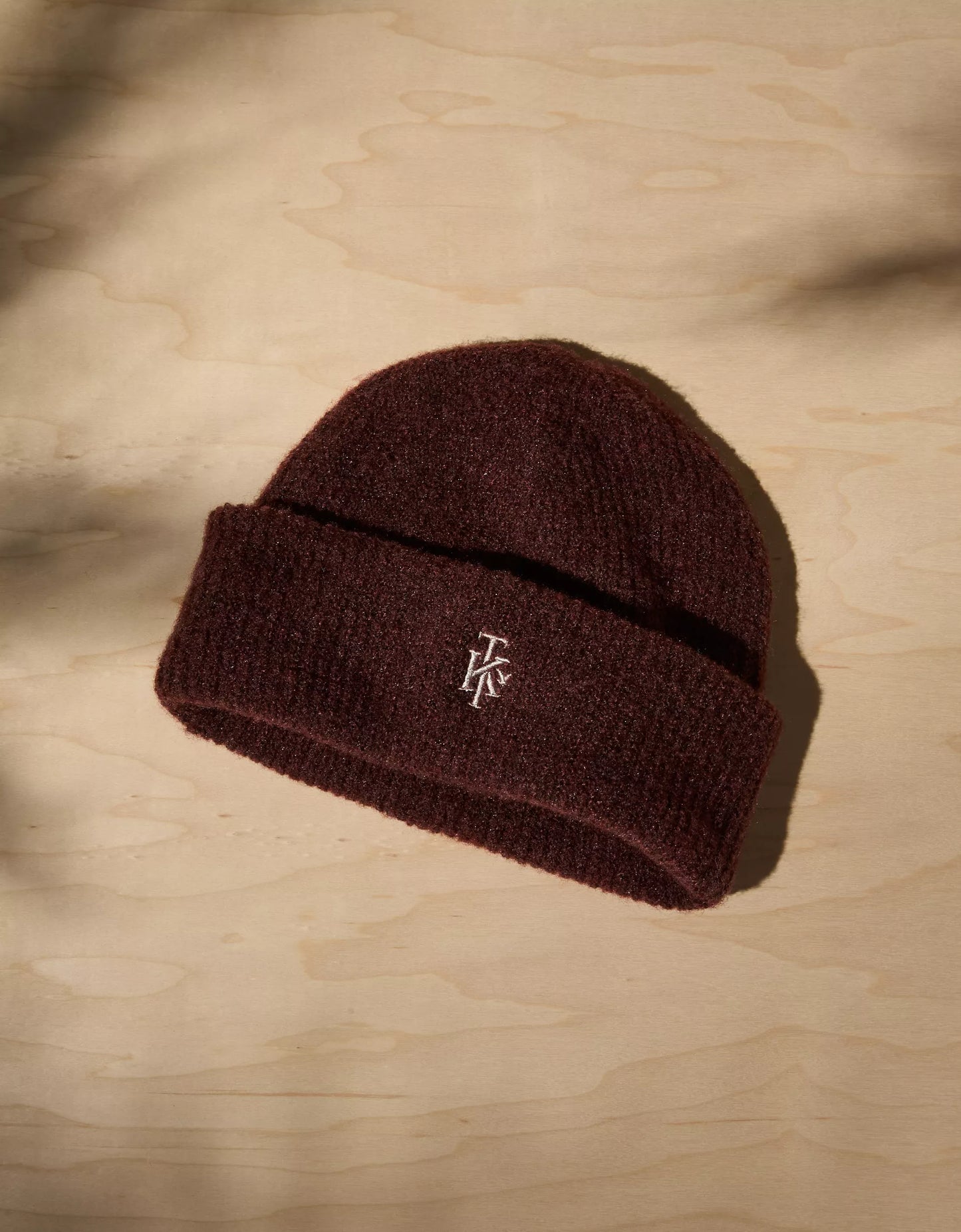 AE x Tru Kolors Double Layer Ribbed Beanie Burgundy