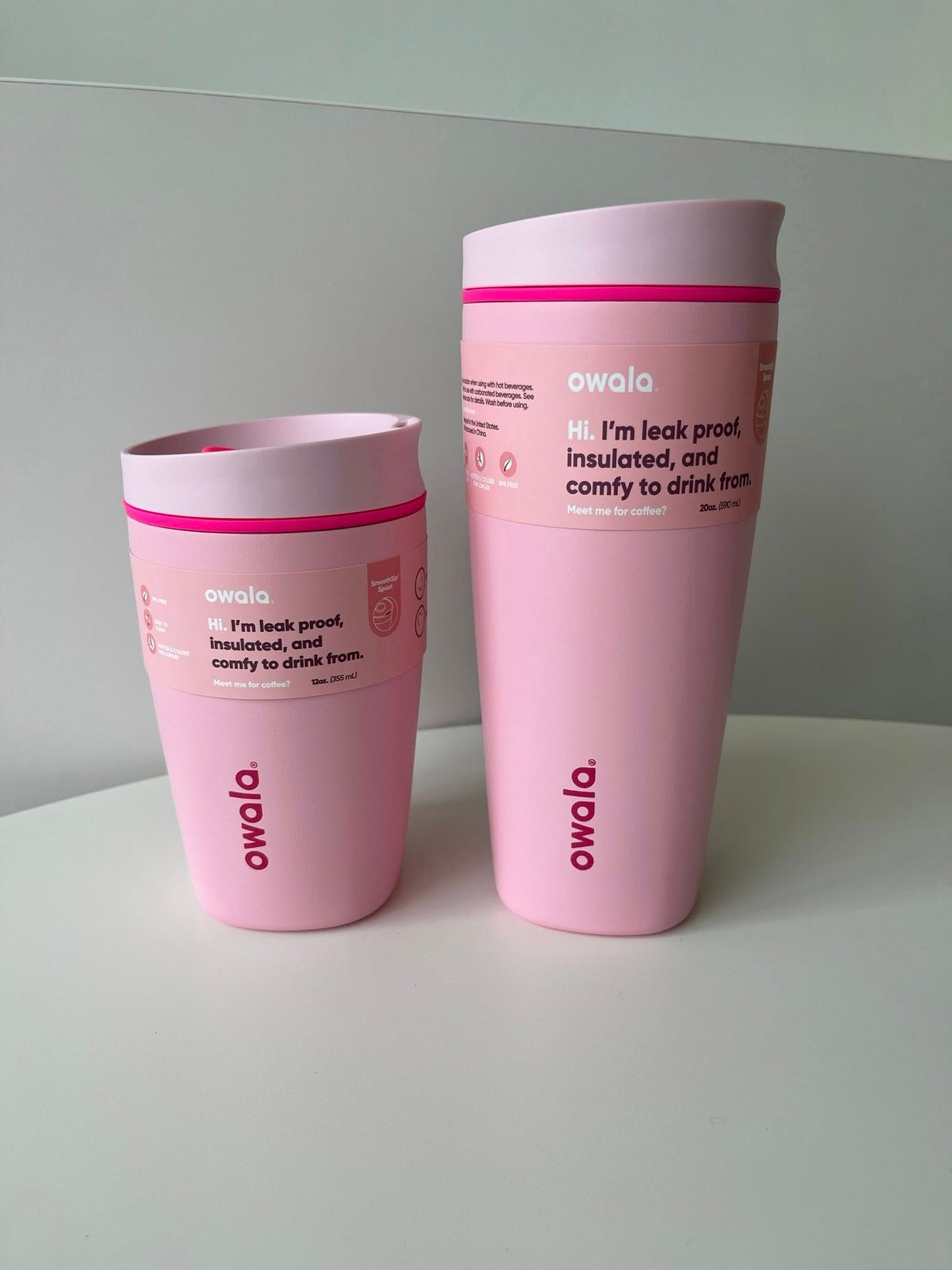 Owala SmoothSip Slider 12 oz Rosa