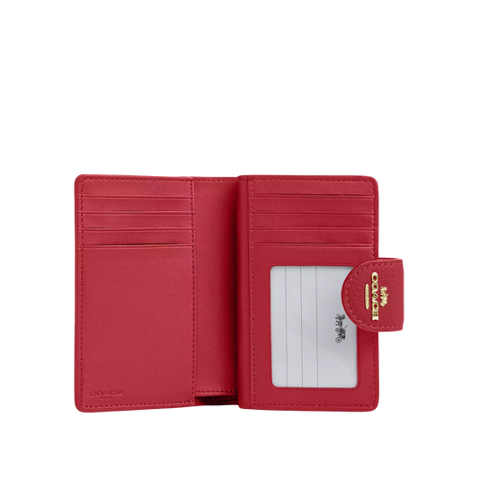 Coach Medium Corner Zip Wallet - Rojo