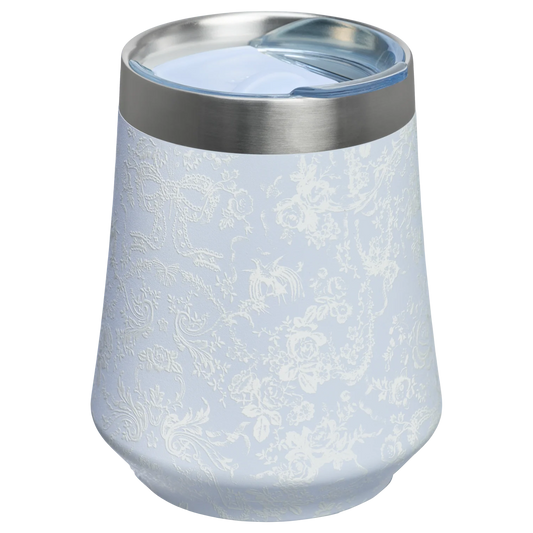 Vaso 11 oz Wine Tumbler LoveShackFancy en Toscana Toile Alpine Blue "Pre-Venta"