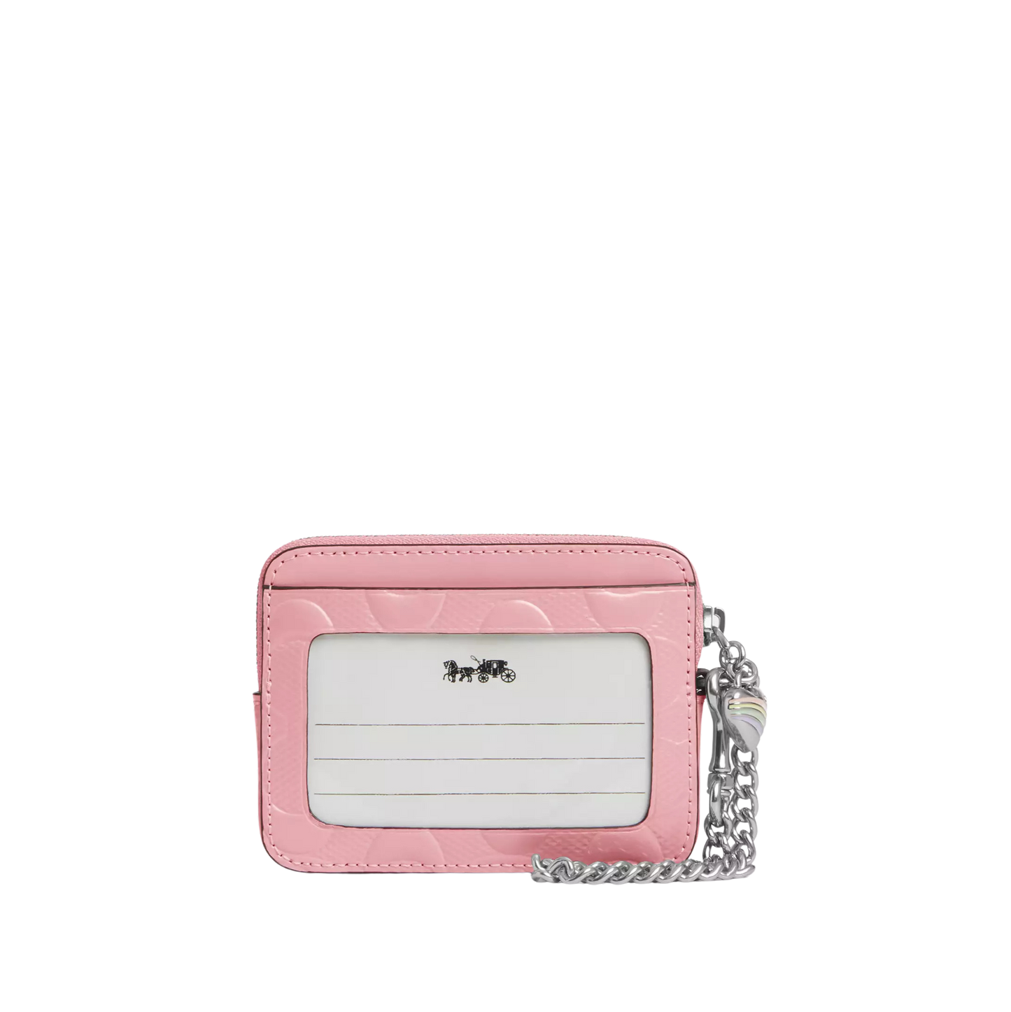 Coach San Valentin Zip Card Case With Heart Charm - CHICLY USA