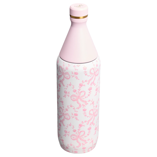 Termo 34 oz LoveShackFancy Holiday All Day Slim Bottle en Coquette Bow Chantilly PREVENTA