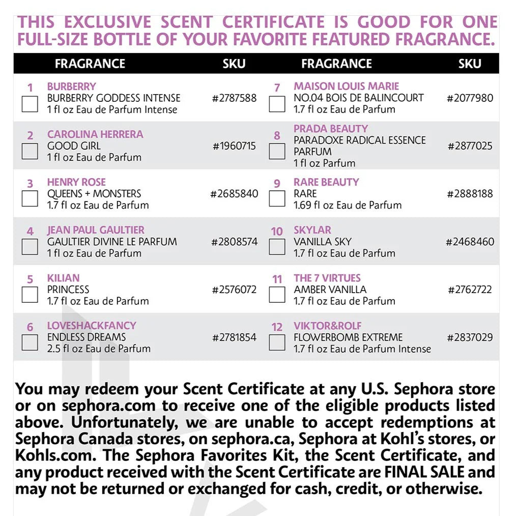 Sephora Favorites Perfume Sampler Set with Floral & Vanilla Perfumes "Pre-Venta"