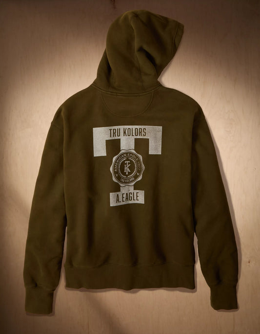 AE x Tru Kolors Heavyweight Graphic Hoodie Olive