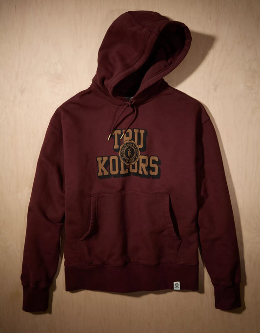 AE x Tru Kolors Heavyweight Graphic Hoodie Burgundy
