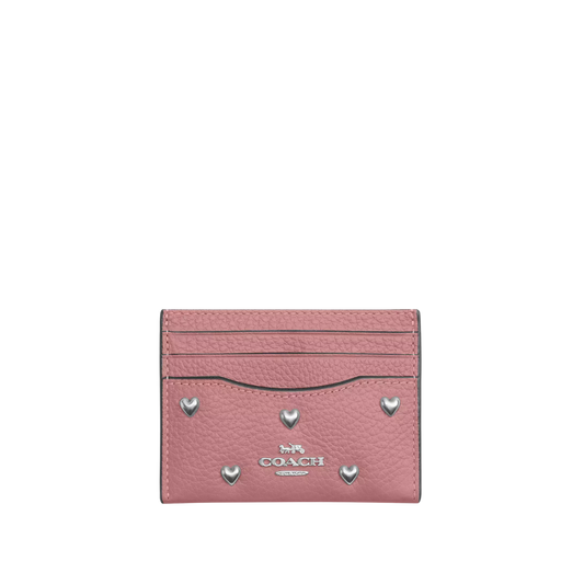 Coach San Valentin Corner Zip Wristlet With Heart Rivets