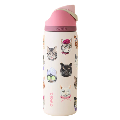 Owala FreeSip 32 oz Cat Collage Rosa PREVENTA