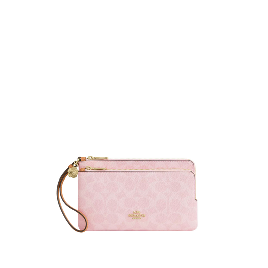 Coach Double Zip Wristlet Powder Pink "Pre-Venta" Se envía 10 de Marzo