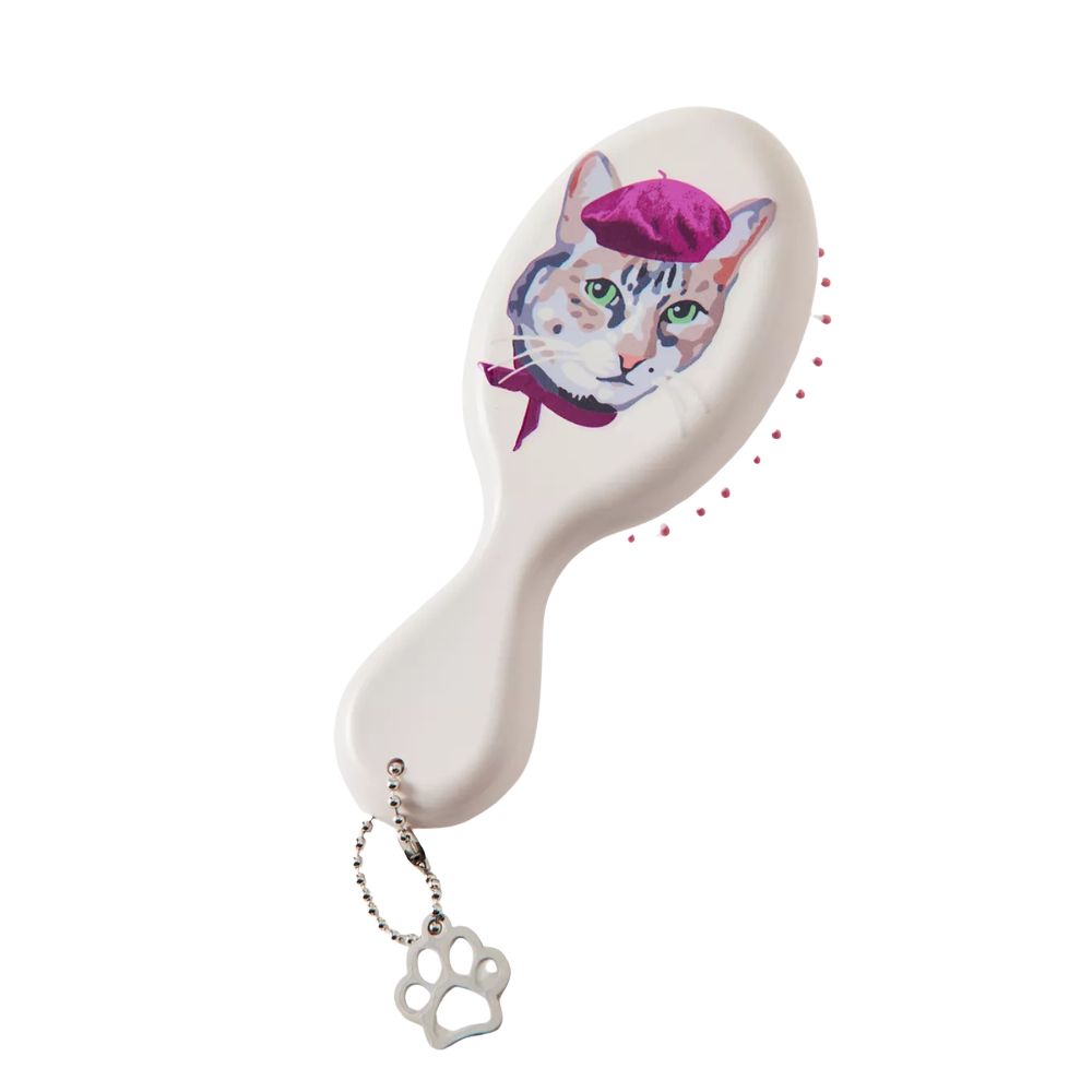 Cat Collage UO Mini Plush Hairbrush PREVENTA