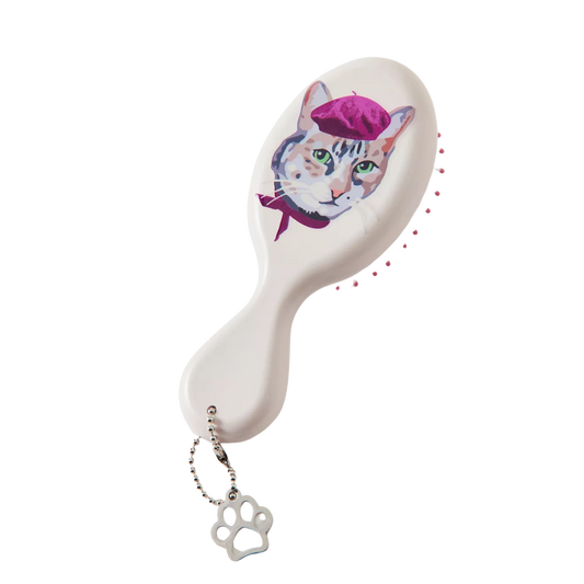 Cat Collage UO Mini Plush Hairbrush