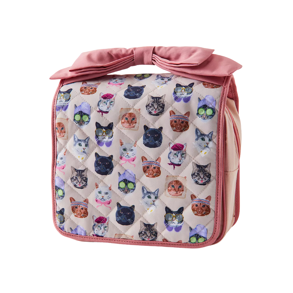 Cat Collage UO Patterned Large Travel Makeup Bag PREVENTA