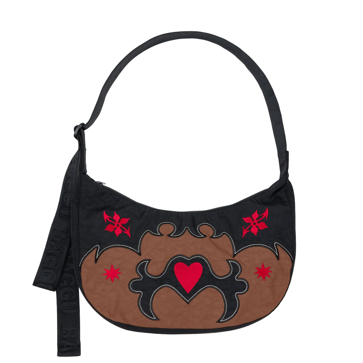 BAGGU Medium Nylon Crescent Bag Western Appliqué "Pre-Venta"