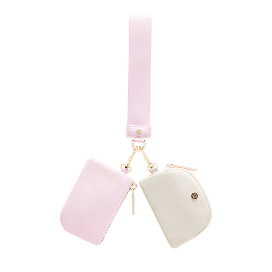 Dual Pouch Wristlet Blissful Pink/Light Ivory