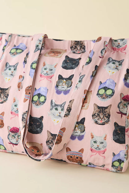Cat Collage UO Mia Patterned Market Tote Bag PREVENTA
