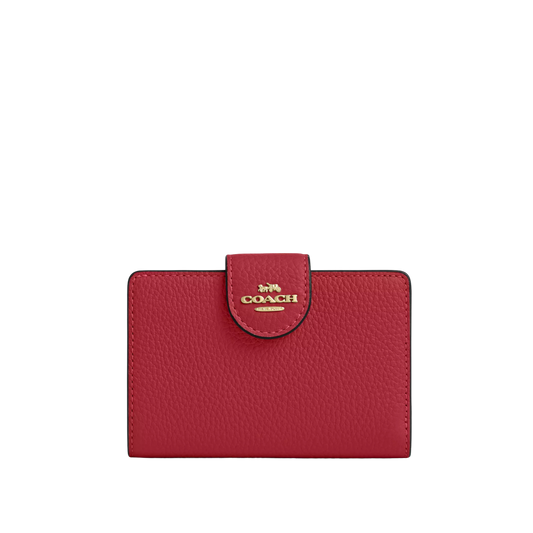 Coach Medium Corner Zip Wallet - Rojo
