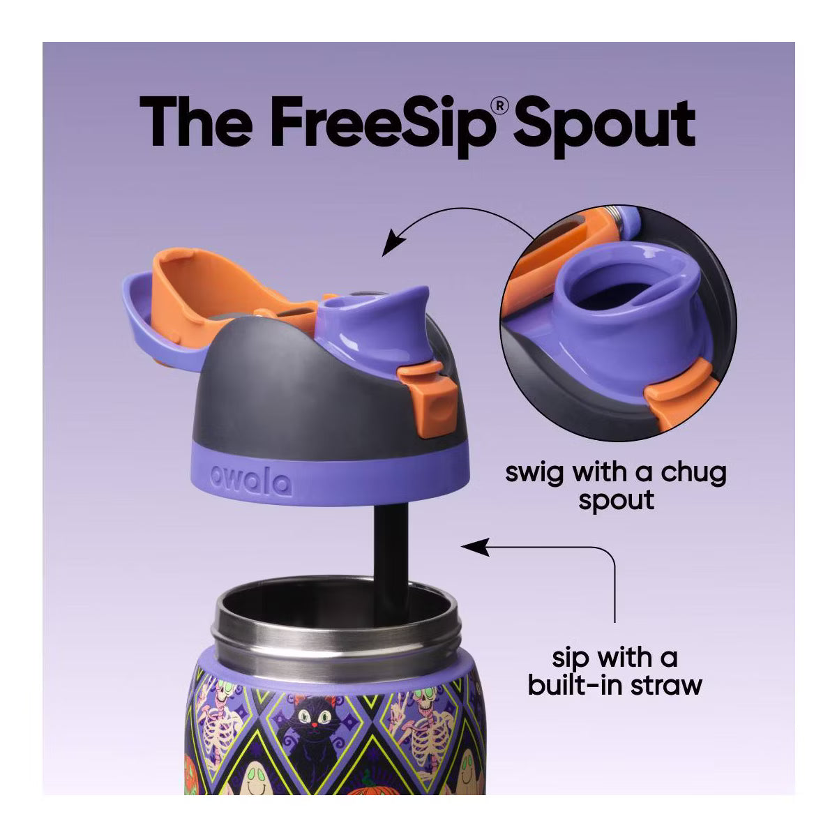Owala FreeSip 32 oz Spooky Social