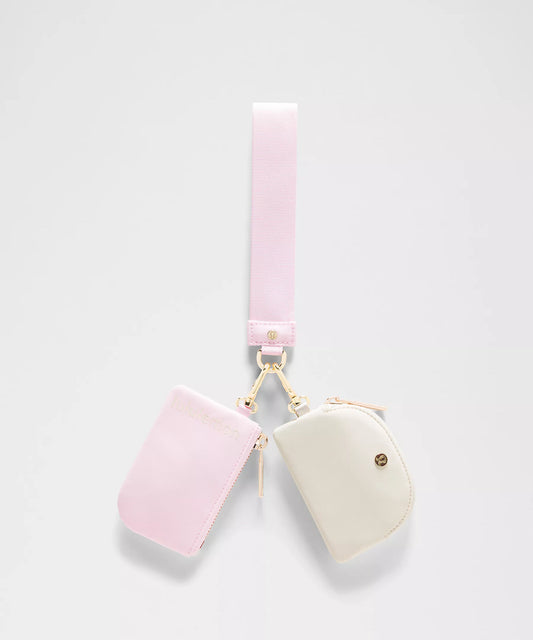 Dual Pouch Wristlet Blissful Pink/Light Ivory