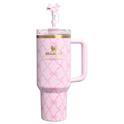 Termo 40 oz LoveShackFancy en Baby Bow Pink Peppermint "Pre-Venta"