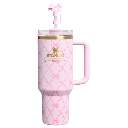Termo 40 oz LoveShackFancy en Baby Bow Pink Peppermint "Pre-Venta"
