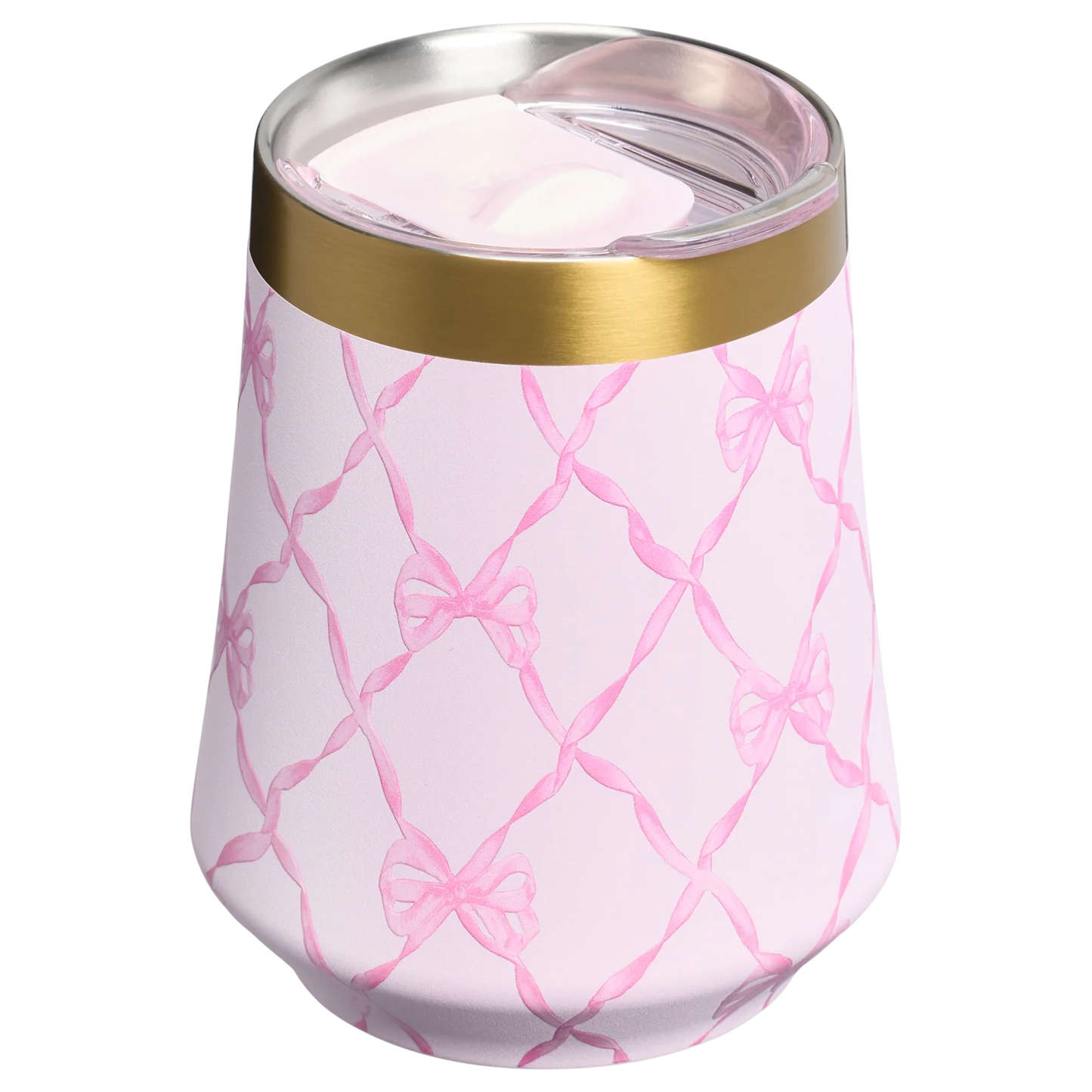 Vaso 11 oz Wine Tumbler LoveShackFancy en Baby Bow Pink Peppermint