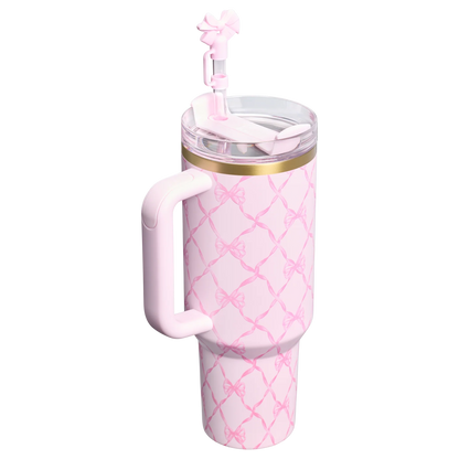 Termo 40 oz LoveShackFancy en Baby Bow Pink Peppermint "Pre-Venta"