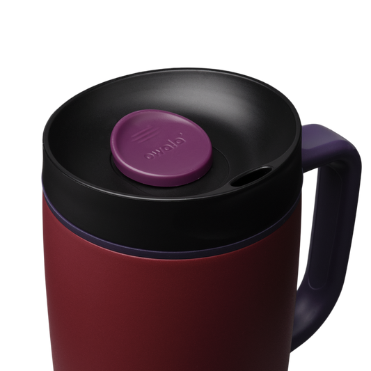 Owala SmoothSip Slider con Asa 12 oz Burgundy Bay "Pre-Venta"