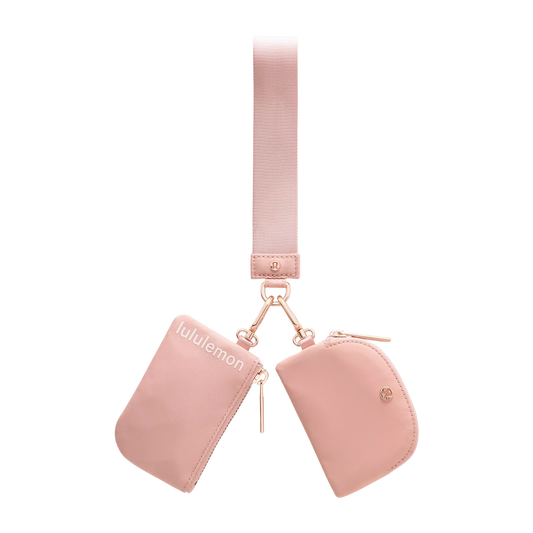 Dual Pouch Wristlet Tea Rose/Parfait Pink