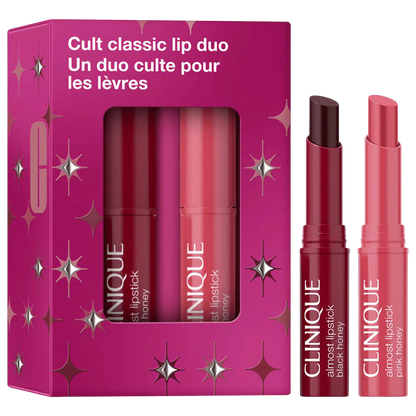 CLINIQUE Mini Cult Classic Pink & Black Honey Lip Gift Set "Pre-Venta"