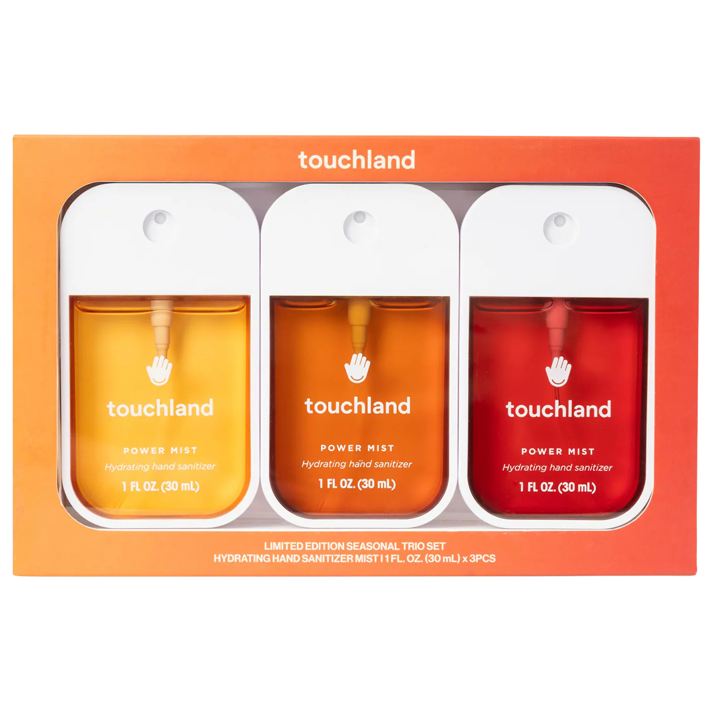 Touchland Limited Edition Power Mist Hydrating Hand Sanitizer Seasonal Trio Set "Pre-Venta"