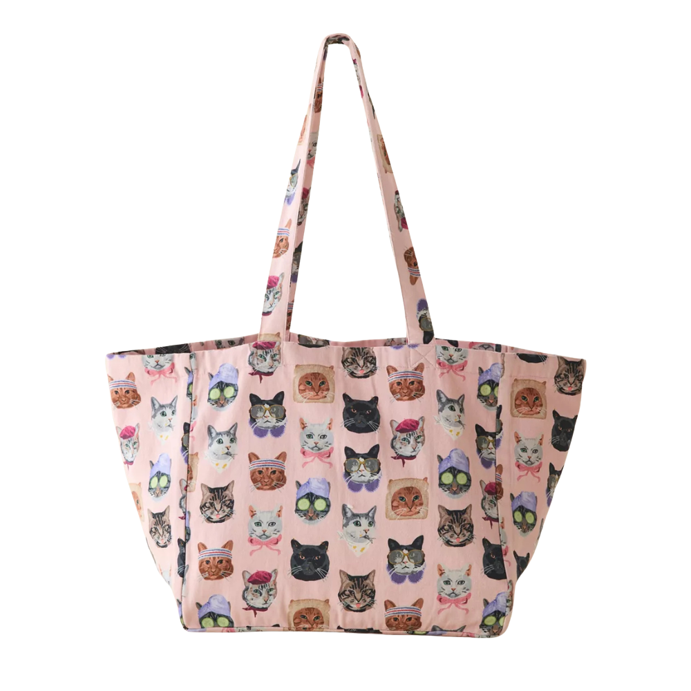 Cat Collage UO Mia Patterned Market Tote Bag PREVENTA